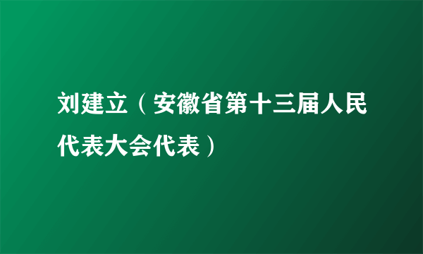 刘建立（安徽省第十三届人民代表大会代表）