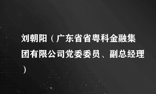 什么是刘朝阳（广东省省粤科金融集团有限公司党委委员、副总经理）