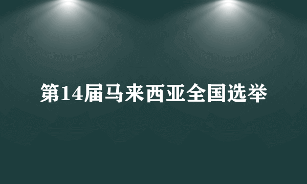 第14届马来西亚全国选举