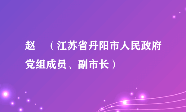 赵犇（江苏省丹阳市人民政府党组成员、副市长）