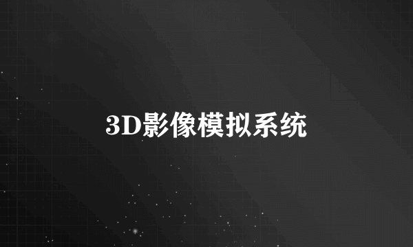 什么是3D影像模拟系统