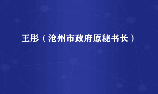 王彤（沧州市政府原秘书长）