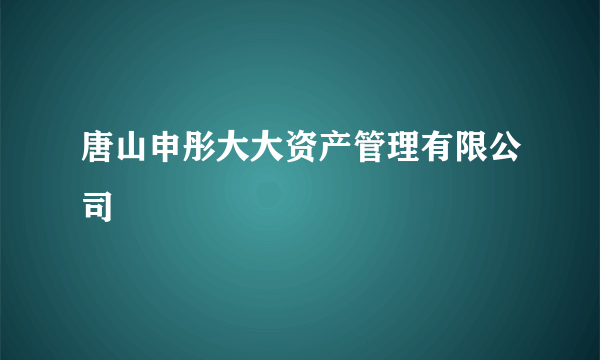 唐山申彤大大资产管理有限公司