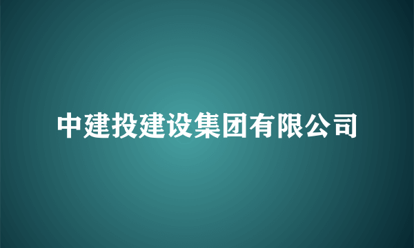 中建投建设集团有限公司