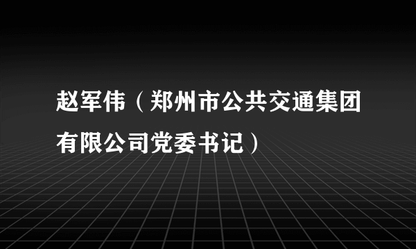 赵军伟（郑州市公共交通集团有限公司党委书记）