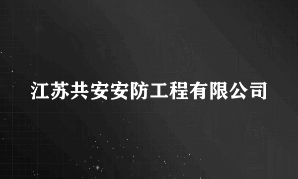 江苏共安安防工程有限公司