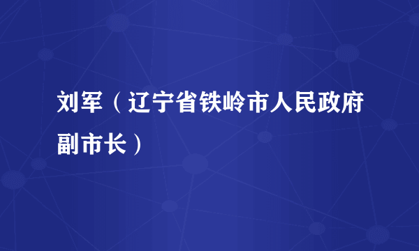 刘军（辽宁省铁岭市人民政府副市长）