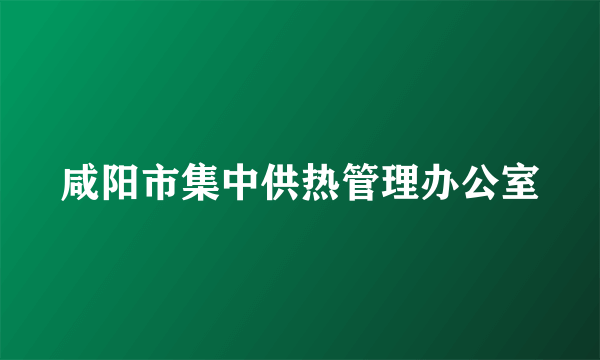 什么是咸阳市集中供热管理办公室