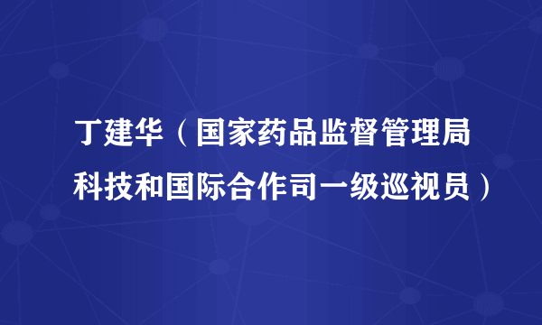 什么是丁建华（国家药品监督管理局科技和国际合作司一级巡视员）