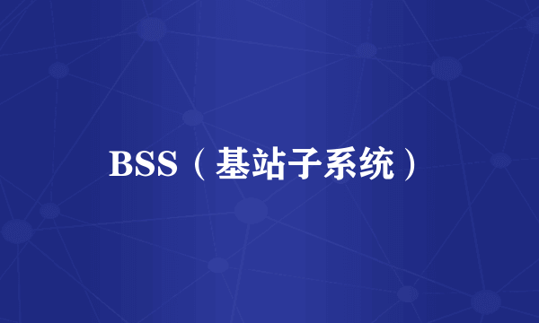 BSS（基站子系统）