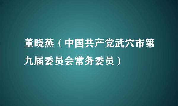 董晓燕（中国共产党武穴市第九届委员会常务委员）