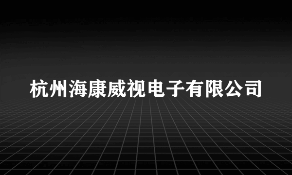 杭州海康威视电子有限公司