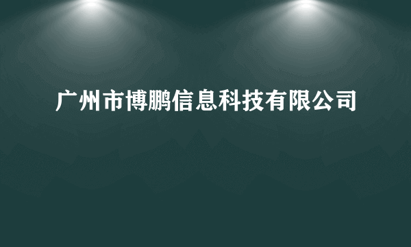 广州市博鹏信息科技有限公司