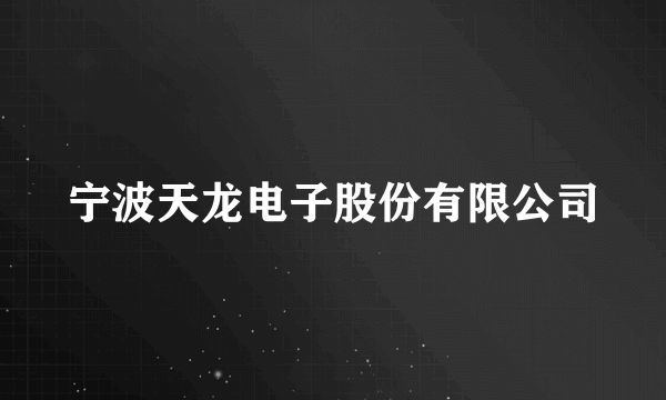 宁波天龙电子股份有限公司