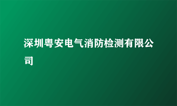 深圳粤安电气消防检测有限公司