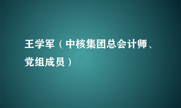 什么是王学军（中核集团总会计师、党组成员）