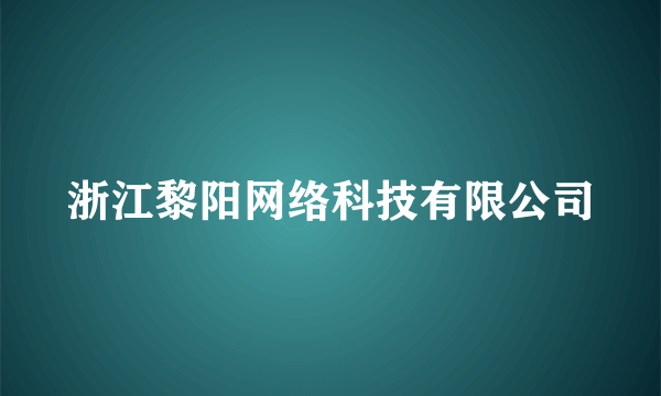 什么是浙江黎阳网络科技有限公司