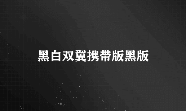 什么是黑白双翼携带版黑版