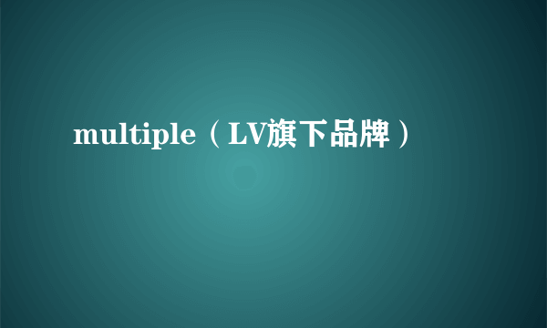 multiple（LV旗下品牌）