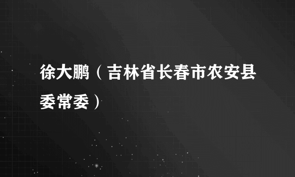 徐大鹏（吉林省长春市农安县委常委）