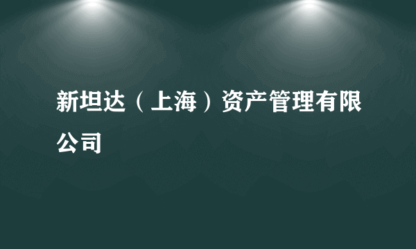 新坦达（上海）资产管理有限公司