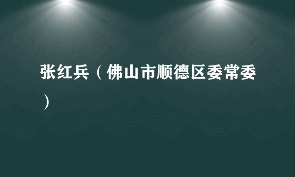 张红兵（佛山市顺德区委常委）