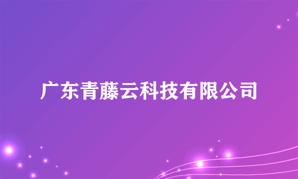 广东青藤云科技有限公司