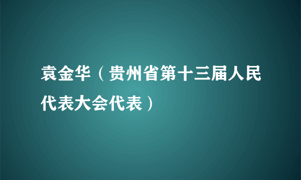 袁金华（贵州省第十三届人民代表大会代表）