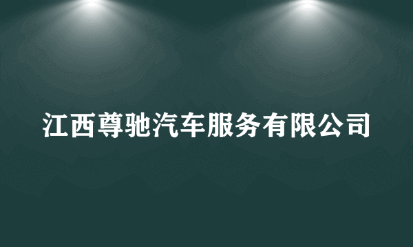 江西尊驰汽车服务有限公司