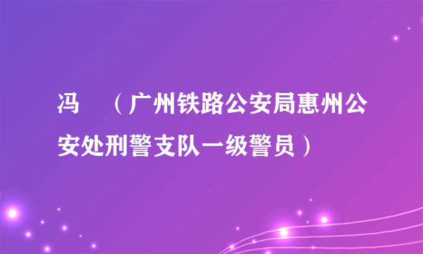 冯喆（广州铁路公安局惠州公安处刑警支队一级警员）