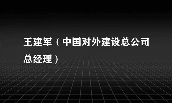 什么是王建军（中国对外建设总公司总经理）