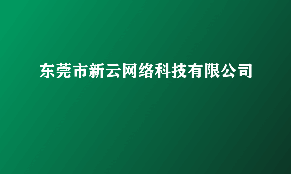 东莞市新云网络科技有限公司