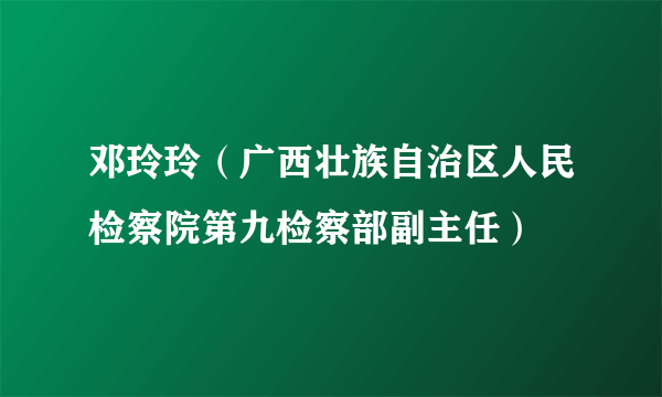 邓玲玲（广西壮族自治区人民检察院第九检察部副主任）