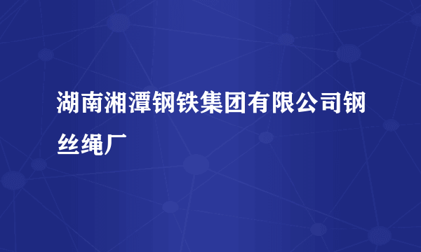 湖南湘潭钢铁集团有限公司钢丝绳厂