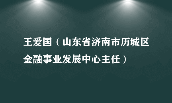 什么是王爱国（山东省济南市历城区金融事业发展中心主任）