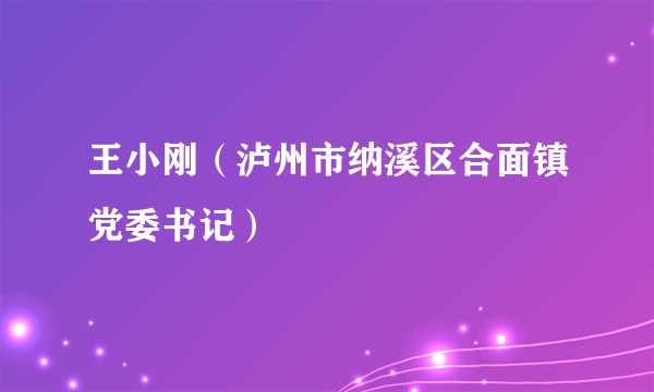 王小刚（泸州市纳溪区合面镇党委书记）