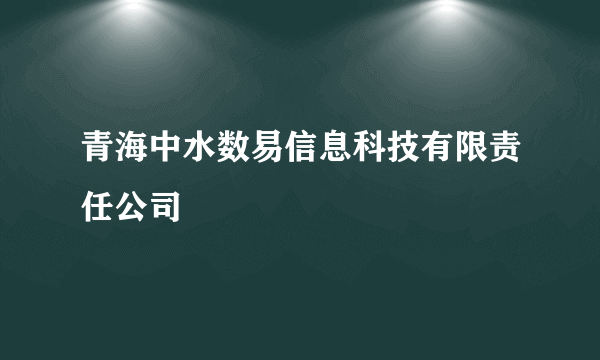 什么是青海中水数易信息科技有限责任公司