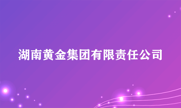 什么是湖南黄金集团有限责任公司