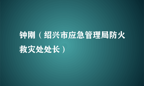 钟刚（绍兴市应急管理局防火救灾处处长）