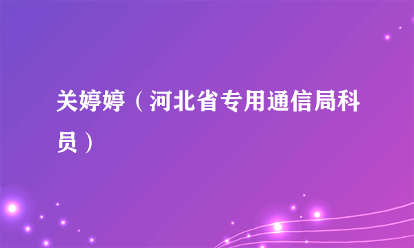 关婷婷（河北省专用通信局科员）