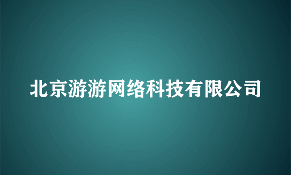 什么是北京游游网络科技有限公司