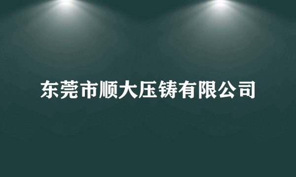 东莞市顺大压铸有限公司