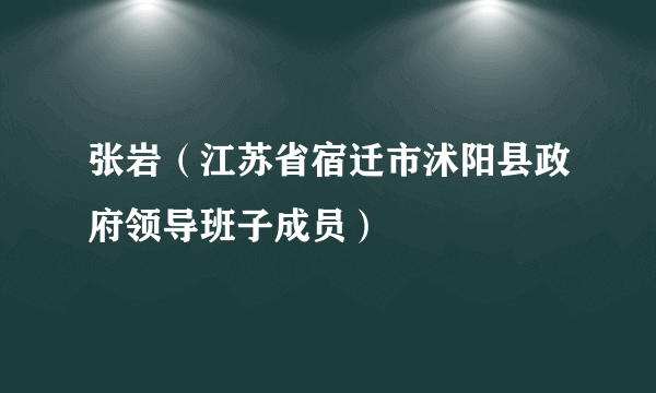 张岩（江苏省宿迁市沭阳县政府领导班子成员）