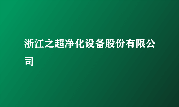 浙江之超净化设备股份有限公司