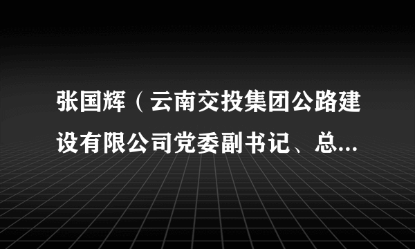 张国辉（云南交投集团公路建设有限公司党委副书记、总经理、副董事长）