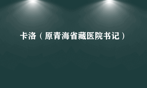 卡洛（原青海省藏医院书记）