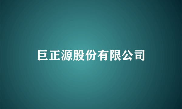 什么是巨正源股份有限公司