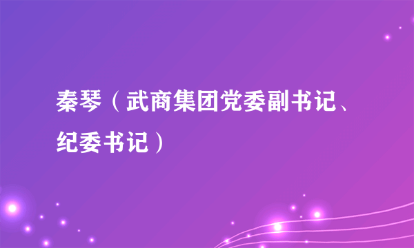 秦琴（武商集团党委副书记、纪委书记）