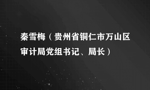 秦雪梅（贵州省铜仁市万山区审计局党组书记、局长）