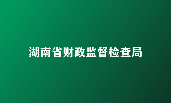 湖南省财政监督检查局